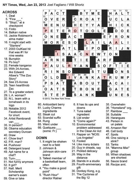 seattle times daily crossword